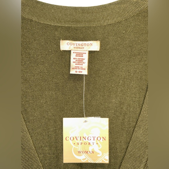 Covington • NWT Long Cardigan with Pockets, Short Sleeves, 16/18W - Picture 8 of 11